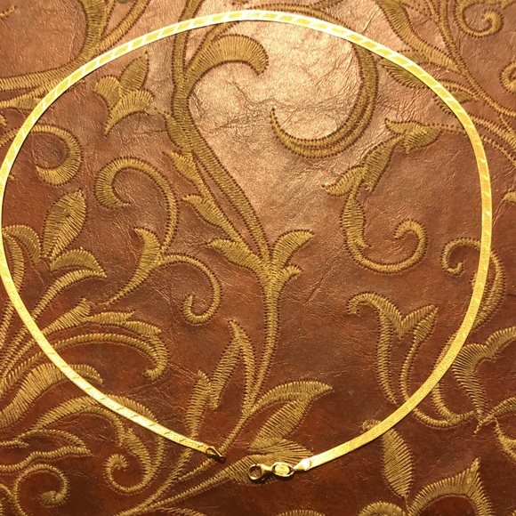 Unisex herringbone 14k necklace - Picture 4 of 16